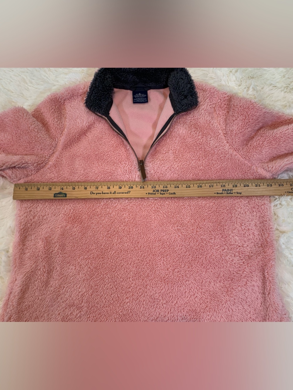 Charles River Apparel Pink Sherpa Quarter Zip Pullover Jacket Large Cozy - Picture 12 of 14